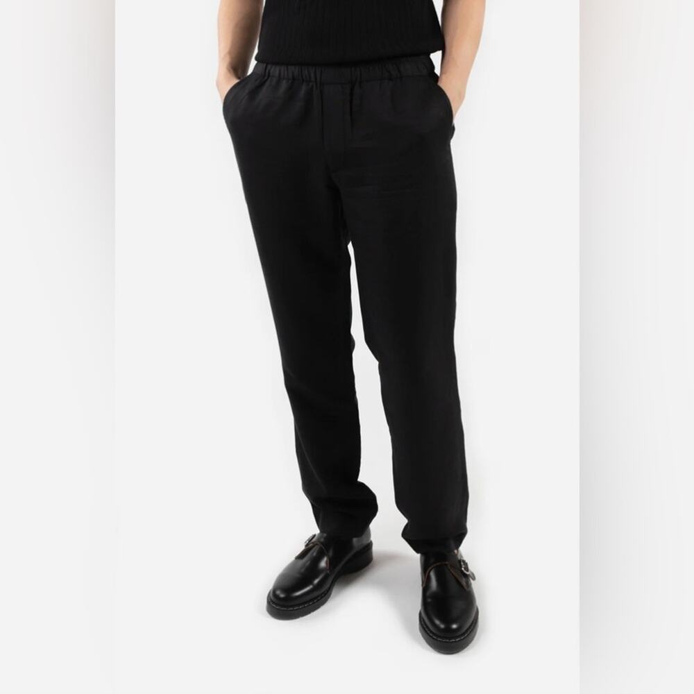 Schnayderman's | Men’s Black Pop Pants Linen Lyocell Breathable Pull On S